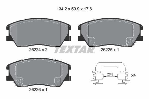 set placute frana,frana disc TEXTAR Q+ 2622401