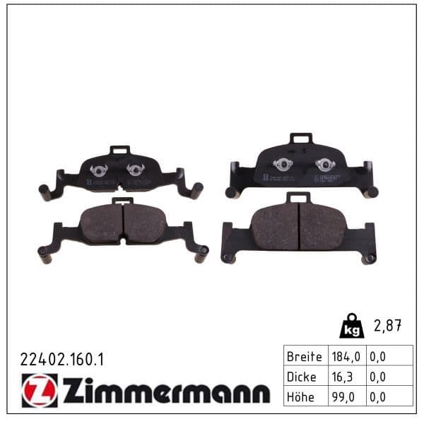 set placute frana,frana disc ZIMMERMANN 22402.160.1