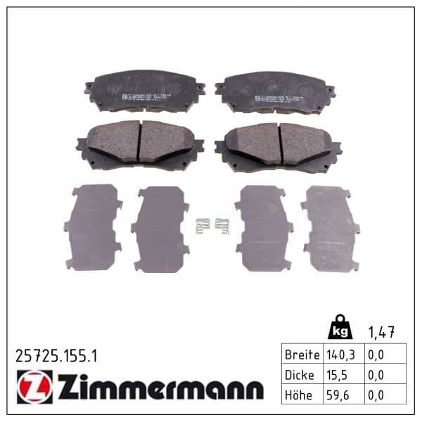 set placute frana,frana disc ZIMMERMANN 25725.155.1