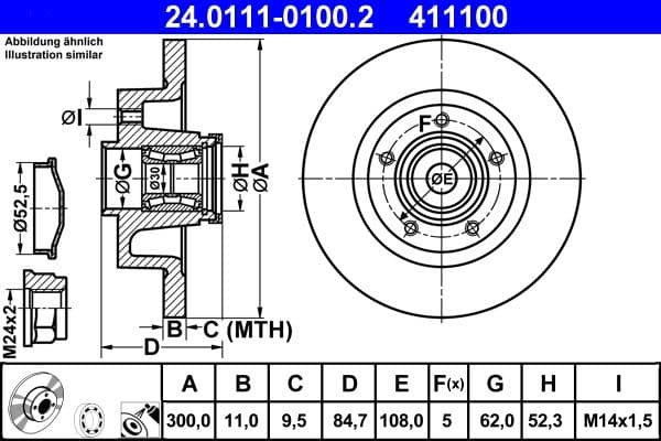Disc frana ATE 24.0111-0100.2