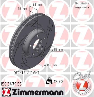 Disc frana ZIMMERMANN BLACK Z 150.3479.55