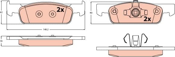 set placute frana,frana disc TRW GDB2533
