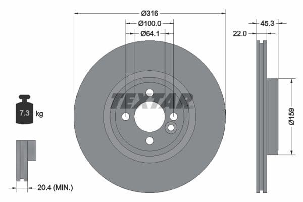 Disc frana TEXTAR PRO 92255003