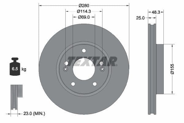 Disc frana TEXTAR PRO 92351203
