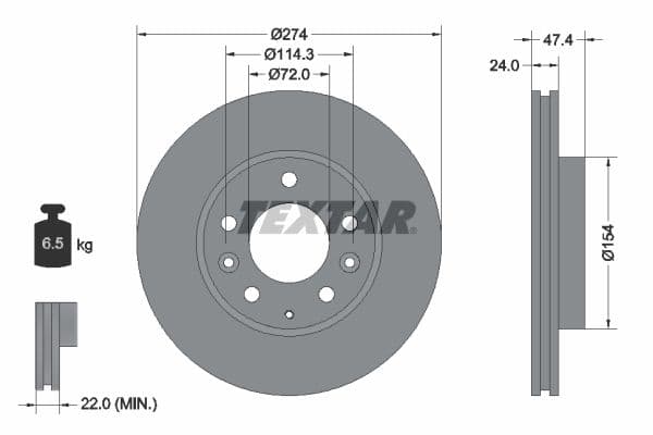 Disc frana TEXTAR 92110400