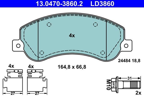 set placute frana,frana disc ATE Ceramic 13.0470-3860.2