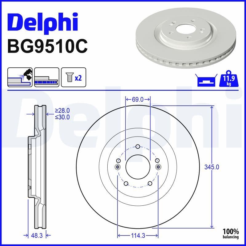 Disc frana DELPHI BG9510C