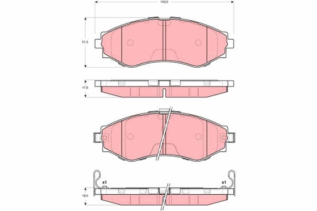 set placute frana,frana disc TRW GDB3345
