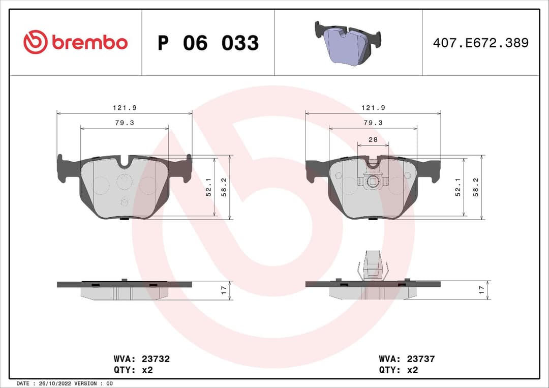 set placute frana,frana disc BREMBO PRIME LINE P 06 033