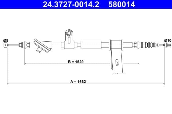 Cablu, frana de parcare ATE 24.3727-0014.2