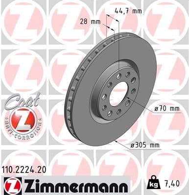 Disc frana ZIMMERMANN COAT Z 110.2224.20