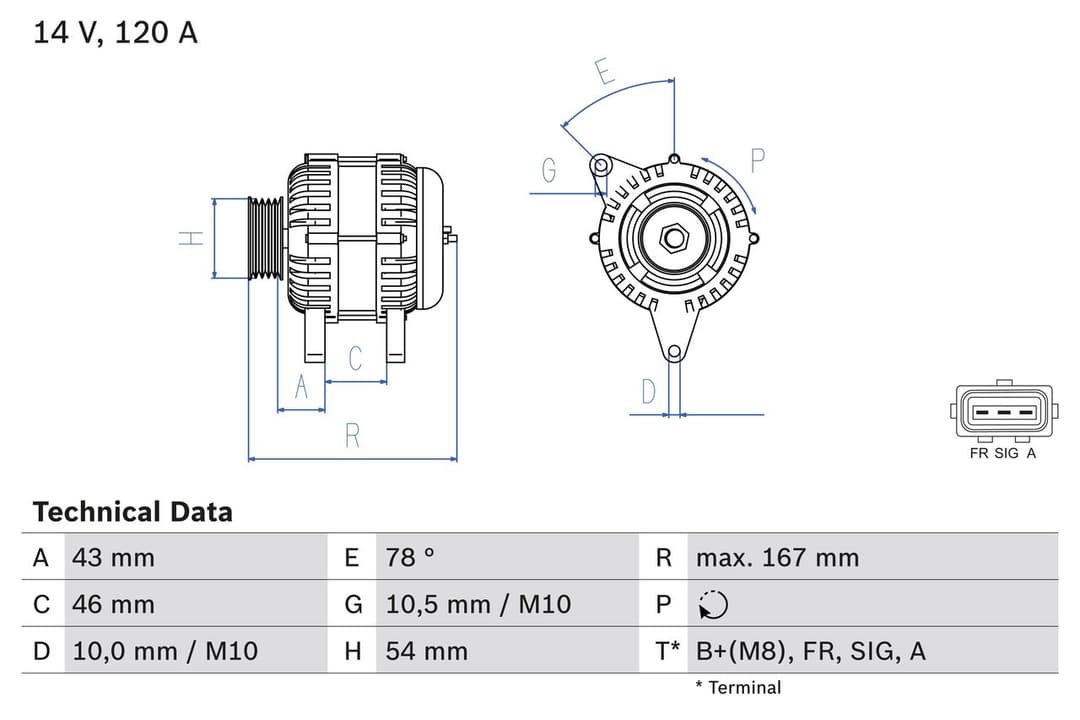 Generator / Alternator BOSCH 0 986 049 171