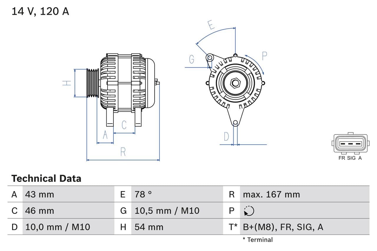 Generator / Alternator BOSCH 0 986 049 171