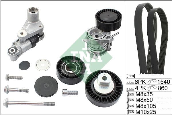 Set curea transmisie cu caneluri Schaeffler INA 529 0053 10