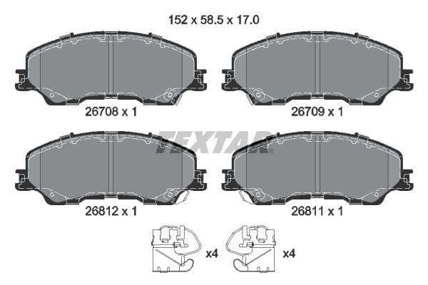 set placute frana,frana disc TEXTAR 2670801