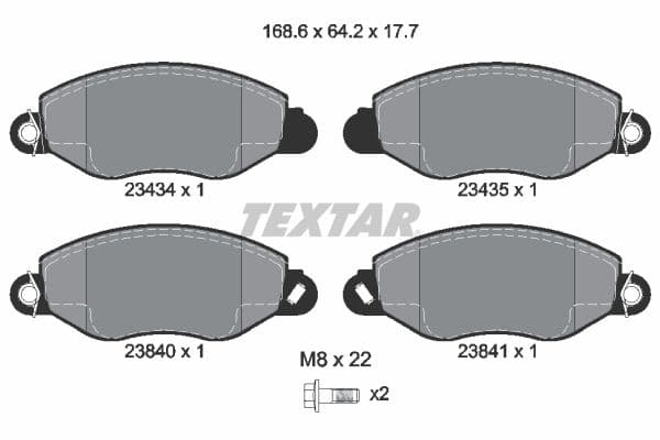 set placute frana,frana disc TEXTAR 2343401