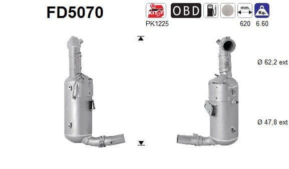 Filtru funingine/particule, sist.de esapament AS FD5070