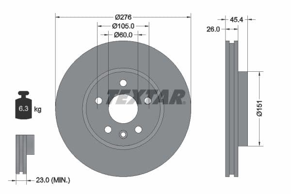 Disc frana TEXTAR PRO 92277103