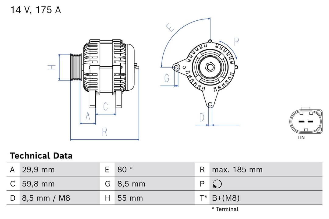 Generator / Alternator BOSCH 0 986 081 800