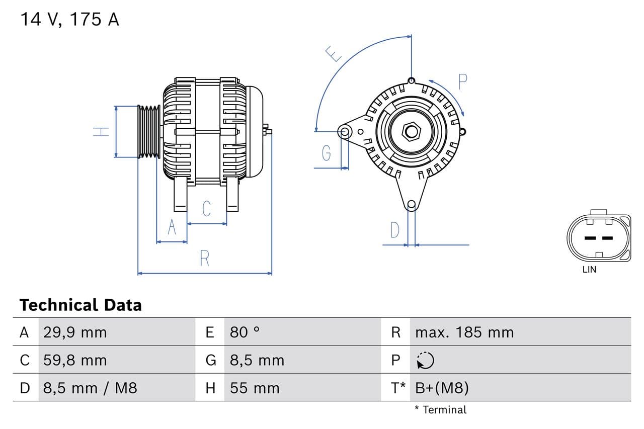 Generator / Alternator BOSCH 0 986 081 800