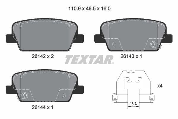 set placute frana,frana disc TEXTAR Q+ 2614201