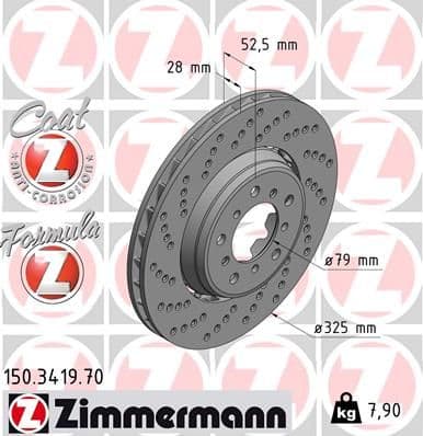 Disc frana ZIMMERMANN 150.3419.70