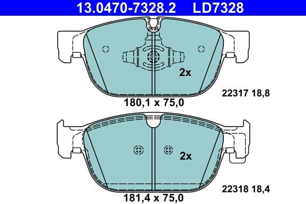 set placute frana,frana disc ATE Ceramic 13.0470-7328.2