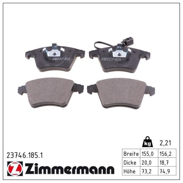 set placute frana,frana disc ZIMMERMANN 23746.185.1