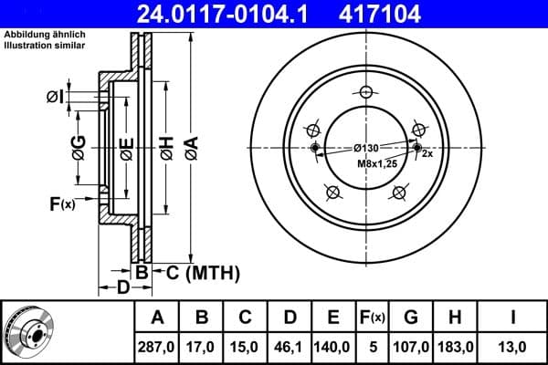 Disc frana ATE 24.0117-0104.1