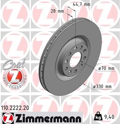 Disc frana ZIMMERMANN COAT Z 110.2222.20