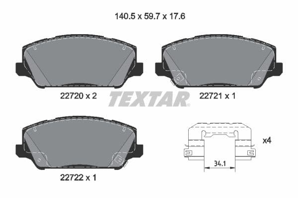 set placute frana,frana disc TEXTAR Q+ 2272001