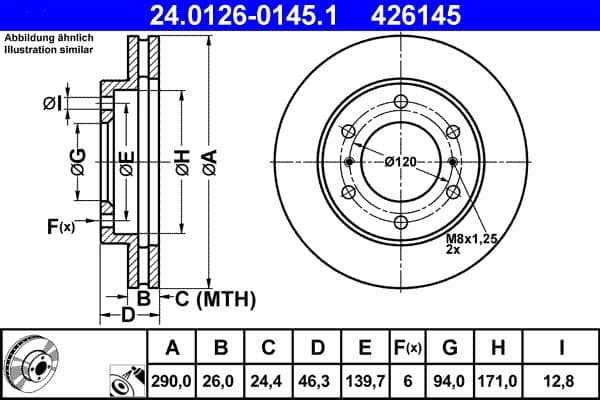 Disc frana ATE 24.0126-0145.1