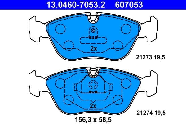 set placute frana,frana disc ATE 13.0460-7053.2