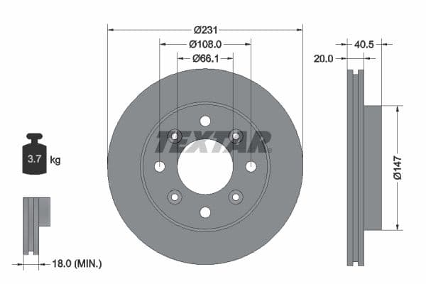 Disc frana TEXTAR 92158900