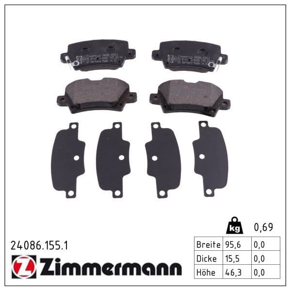 set placute frana,frana disc ZIMMERMANN 24086.155.1