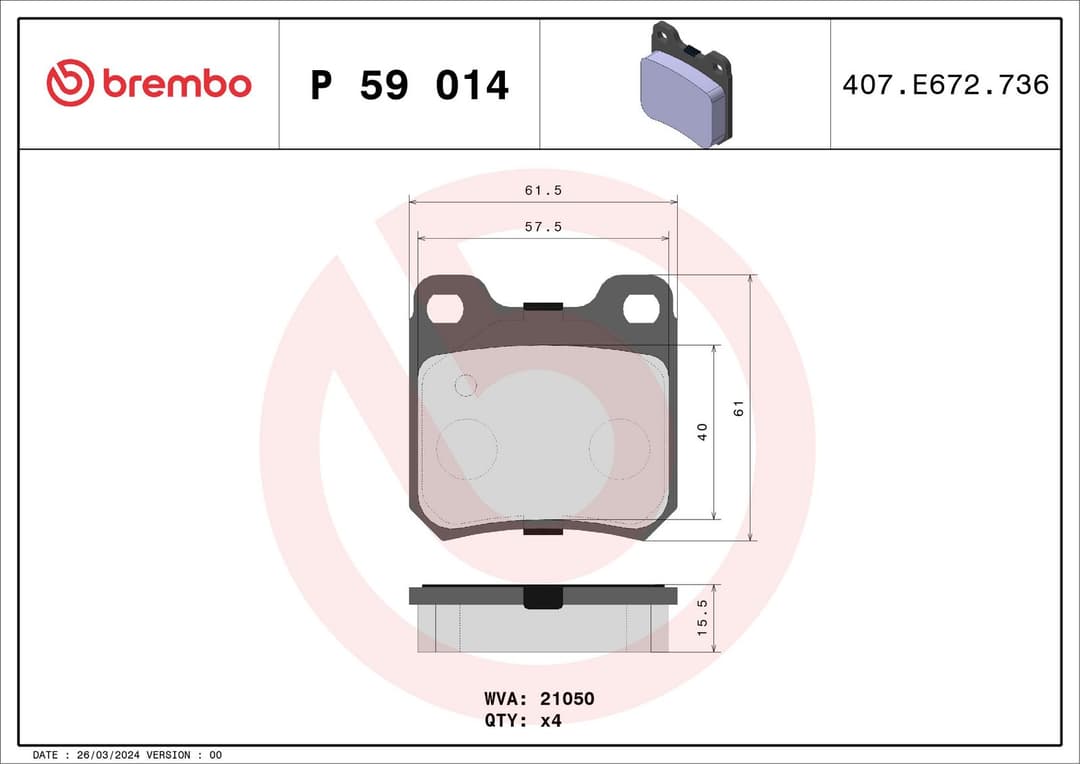 set placute frana,frana disc BREMBO PRIME LINE P 59 014