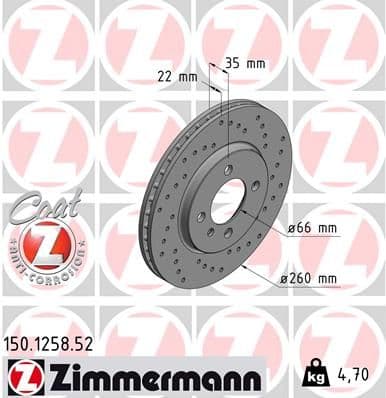 Disc frana ZIMMERMANN 150.1258.52