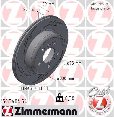 Disc frana ZIMMERMANN BLACK Z 150.3484.54