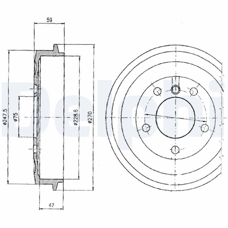 Tambur frana DELPHI BF275
