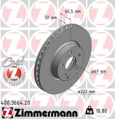Disc frana ZIMMERMANN COAT Z 400.3664.20