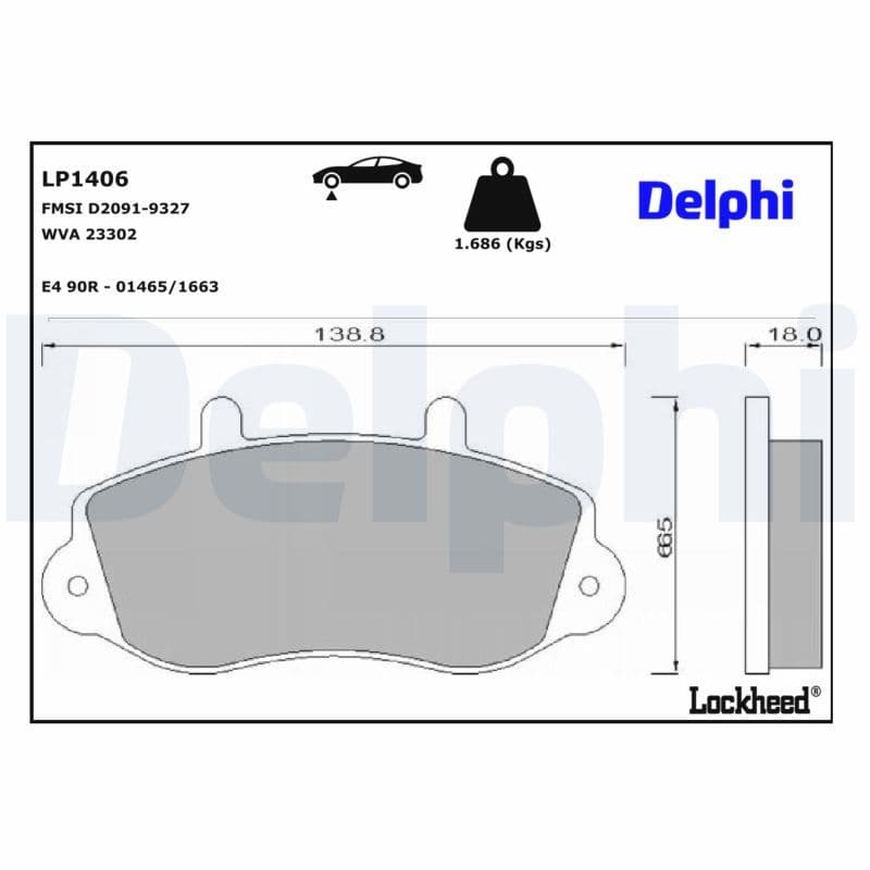 set placute frana,frana disc DELPHI LP1406