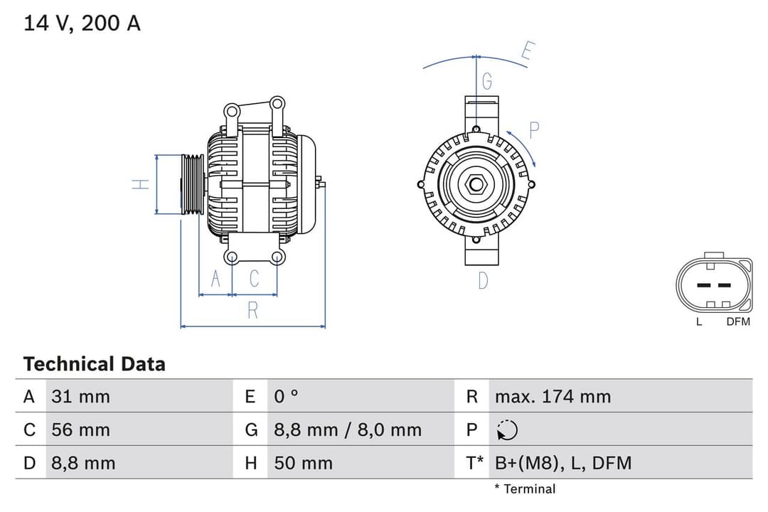 Generator / Alternator BOSCH 0 986 046 340