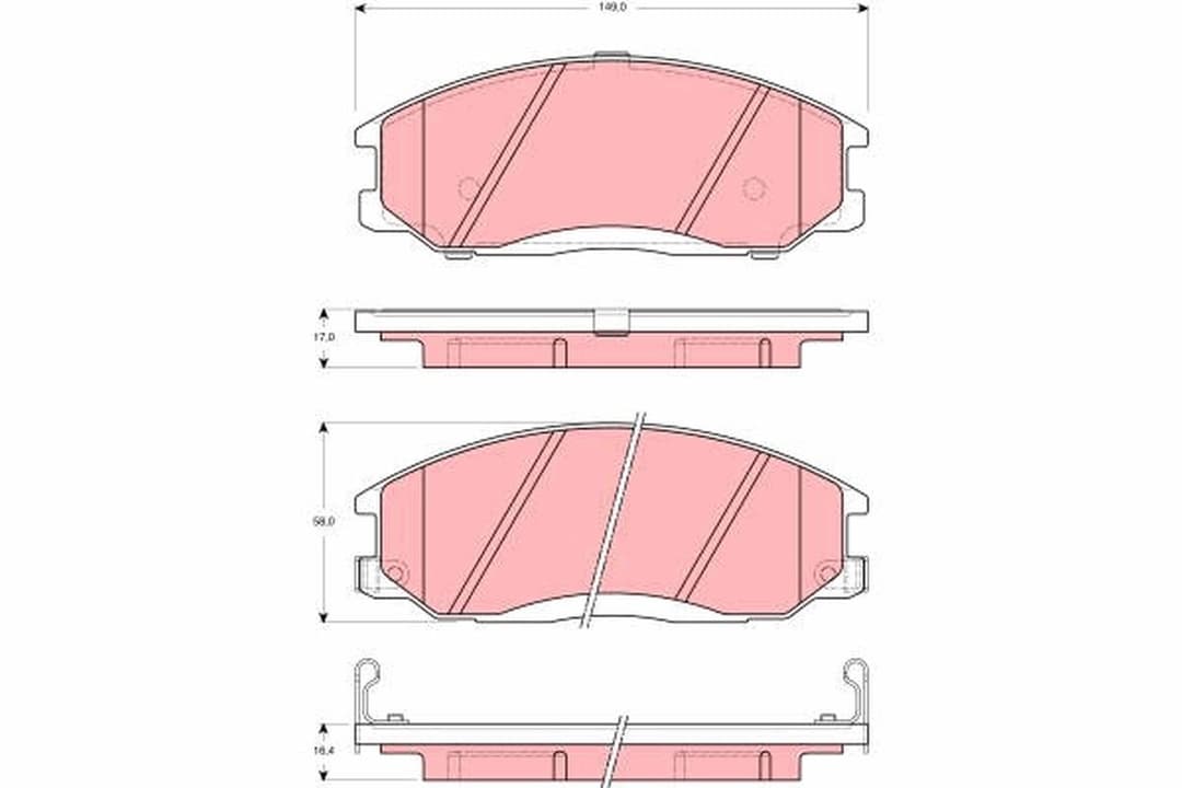 set placute frana,frana disc TRW GDB3257