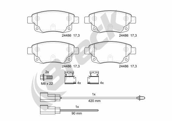 set placute frana,frana disc BRECK 24486 00 702 10