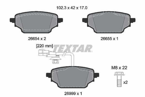 set placute frana,frana disc TEXTAR Q+ 2665402