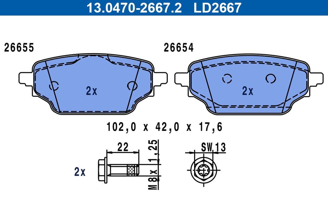set placute frana,frana disc ATE Ceramic 13.0470-2667.2