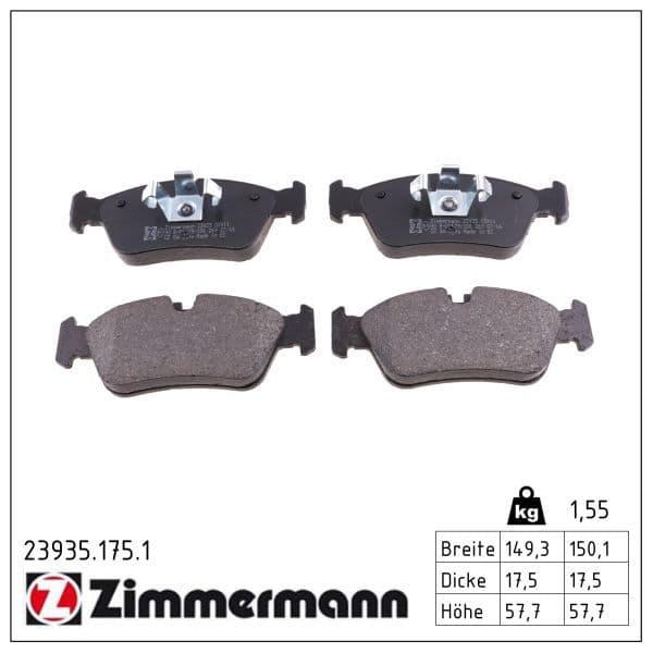 set placute frana,frana disc ZIMMERMANN 23935.175.1