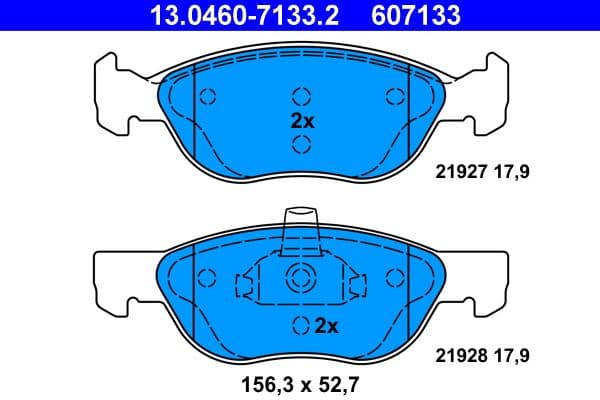 set placute frana,frana disc ATE 13.0460-7133.2