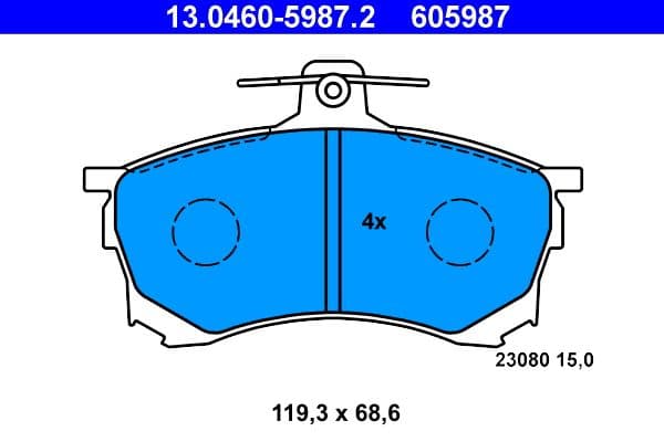 set placute frana,frana disc ATE 13.0460-5987.2