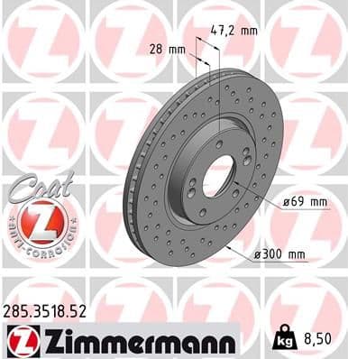 Disc frana ZIMMERMANN SPORT Z 285.3518.52